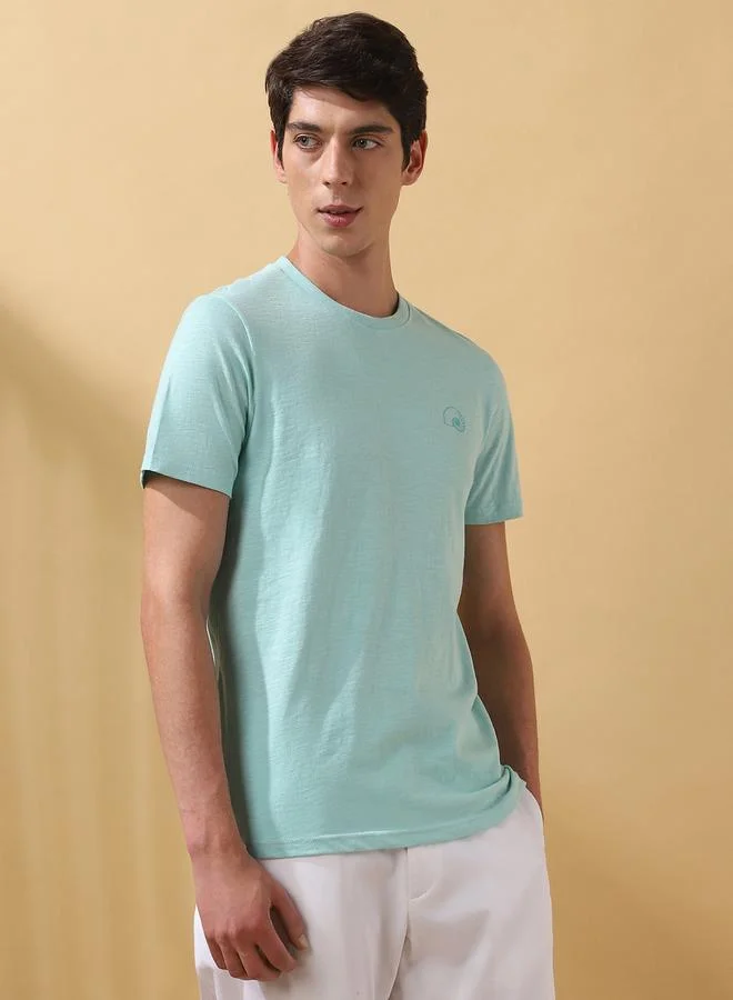 دينيس لينغو تيشيرت رجالي قطن 1% أزرق بيج بيض سادة مقاس عادي