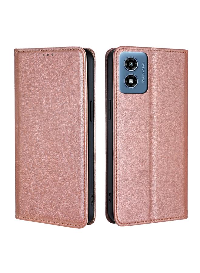 اس-توب جراب لهاتف Motorola Moto G 5G 2024، جراب هاتف جلدي مغناطيسي بلون سادة لامع وزيتي - Image 1