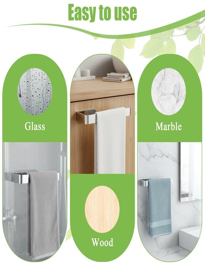 Eldraqth Hand Towel Holder, Self Adhesive Rustproof Towel Racks for Bathroom Wall Mounted Metal Plating U-Shape Kitchen Towels Holder Stick on Wall for Cabinet Shower Hotel (6 Inch, Polished Silver) - Image 3