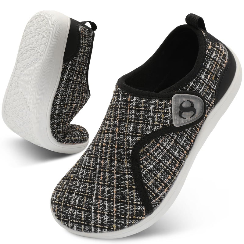 Scurtain Womens Casual Walking Shoes Non Slip Minimalist Wide Width Fashion Sneakers Silver Glitter Sequin Shoe Wedding Party Bride Flat Shoes Size 8.5 - Image 1