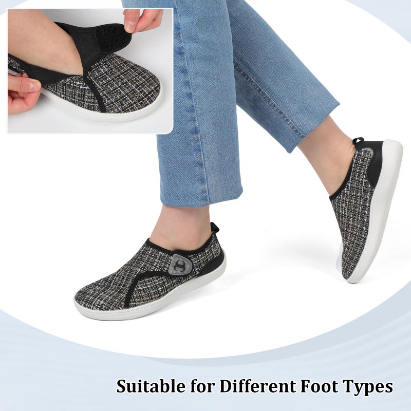 Scurtain Womens Casual Walking Shoes Non Slip Minimalist Wide Width Fashion Sneakers Silver Glitter Sequin Shoe Wedding Party Bride Flat Shoes Size 8.5 - Image 5