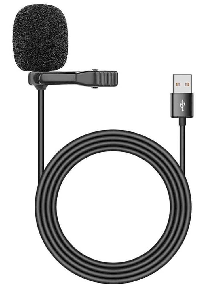 erorex USB Lavalier Lapel Clip-on Omnidirectional Computer Microphone for Laptop, PC and Mac, Perfect Podcasting, Gaming, Streaming and Desktop Mic - Image 1