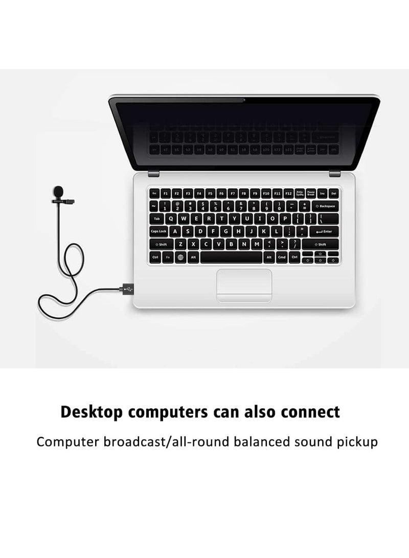 erorex USB Lavalier Lapel Clip-on Omnidirectional Computer Microphone for Laptop, PC and Mac, Perfect Podcasting, Gaming, Streaming and Desktop Mic - Image 4