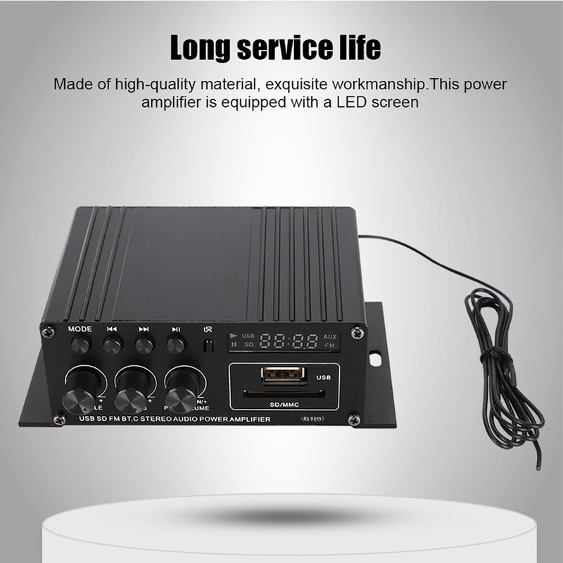 Household Aluminum Alloy HiFi Power Amplifier 12V with Remote Control Compatible for Various Digital Devices - Image 5