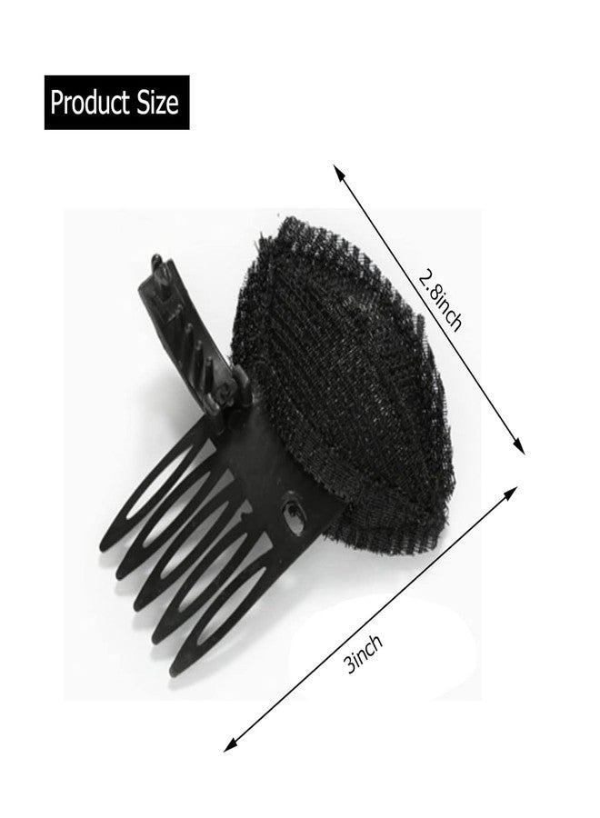 DazzleDiva 3 Pcs Hair Puff Clips & Volume Pads Combo, Invisible Bump It Up Styling Inserts for Women, Nonslip Sponge Hairs Base Padding Combs for Elegant Updos, Breathable Height Enhancing Hairs Tools, Black 3Pcs - Image 5