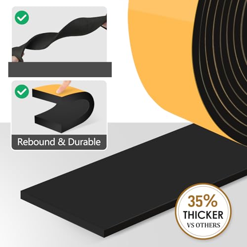 TOHONFOO Pipe Insulation Tape, Outdoor Water Pipe Insulation Wrap, Foam Insulation Tape for Outdoor Pipes Winter Freeze Protection, Heat Tape for Water Pipes, Copper Pipes, PVC, AC Line, 3in x 15ft, Black - Image 5