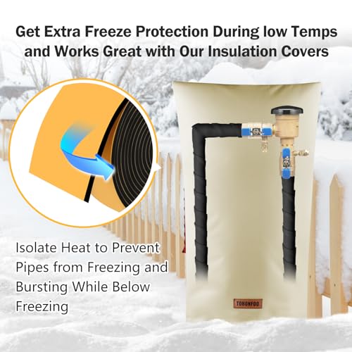 TOHONFOO Pipe Insulation Tape, Outdoor Water Pipe Insulation Wrap, Foam Insulation Tape for Outdoor Pipes Winter Freeze Protection, Heat Tape for Water Pipes, Copper Pipes, PVC, AC Line, 3in x 15ft, Black - Image 3