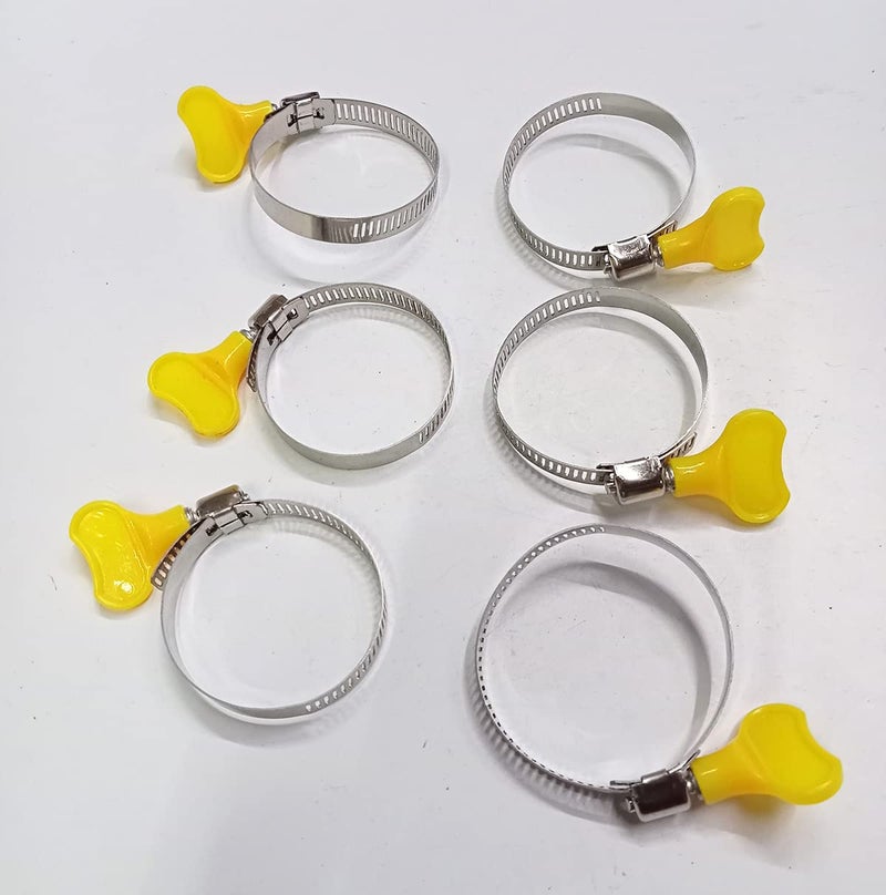 Hose Clamps 2 Inch Plastic Handle WYellow 6 Pcs  - Image 3