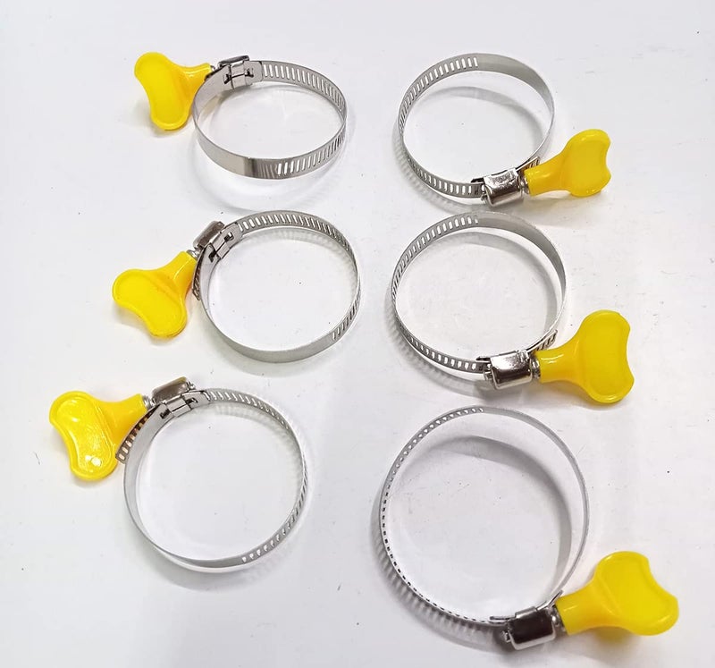 Hose Clamps 2 Inch Plastic Handle WYellow 6 Pcs  - Image 2