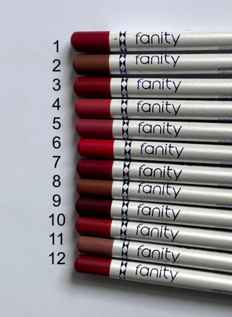 FANITY 12-Piece Lip Liner Set Multicolour - Image 3
