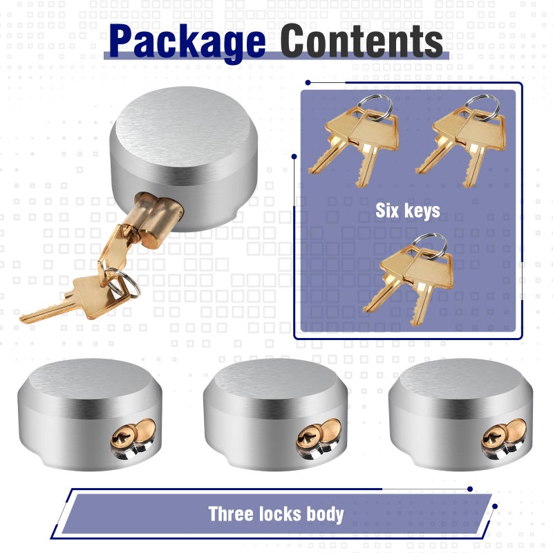 3 BUZZLETT 3 Pack Of Heavy Duty Hidden Shackle Padlocks With Keyed Alike, Puck Locks, Puck Lock, Outdoor Padlock For Trailer Door Lock, Moving Trucks & Vans (2-7/8 Inch) - Image 2