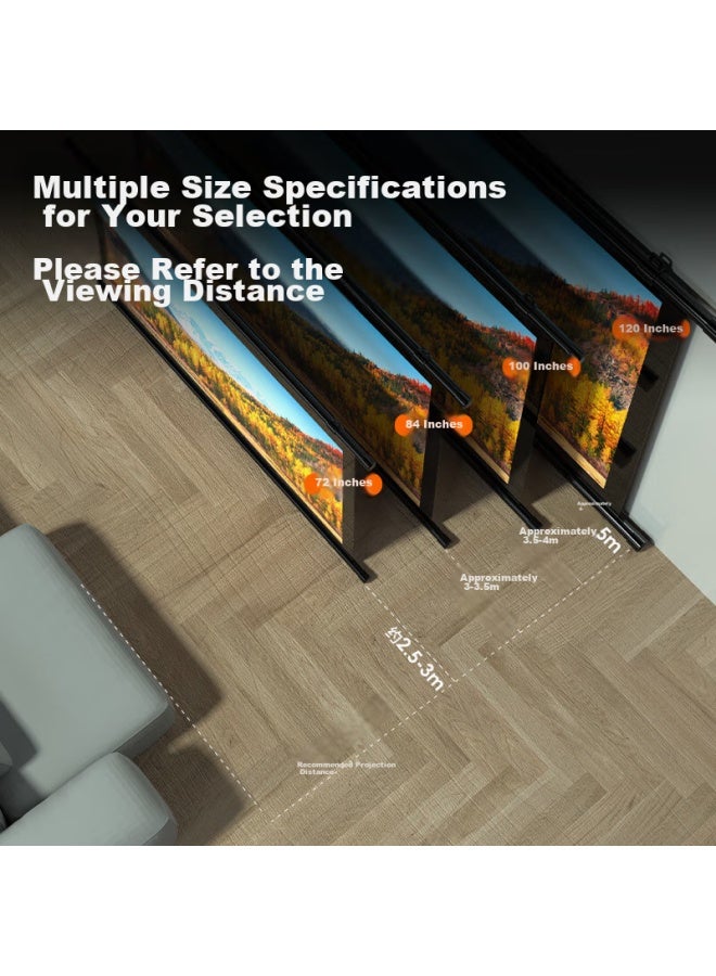 ديلي Deli 72 بوصة 16:9 حائط بلاستيكي أبيض بسيط مثبت على الحامل بدون حامل أو شاشة، متوافق مع أجهزة عرض Jianuo وXgimi وDangbei وXiaomi - Image 1