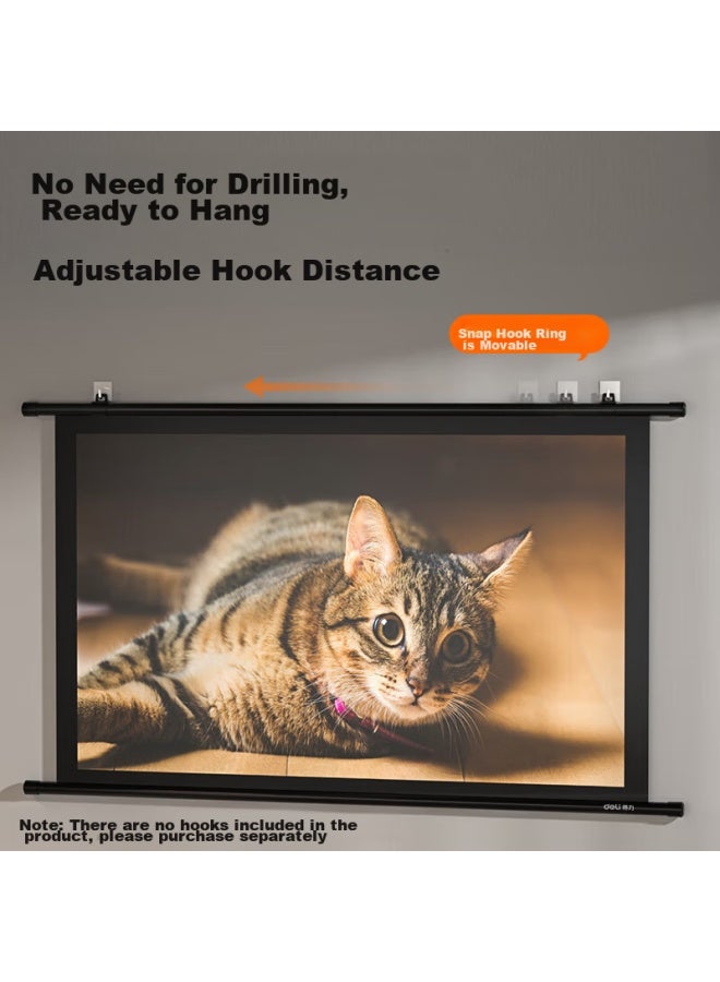 ديلي Deli 72 بوصة 16:9 حائط بلاستيكي أبيض بسيط مثبت على الحامل بدون حامل أو شاشة، متوافق مع أجهزة عرض Jianuo وXgimi وDangbei وXiaomi - Image 2