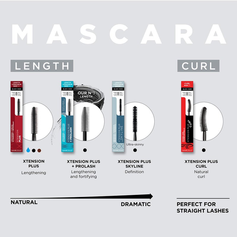 Marcelle Xtension Plus Curl Mascara, Black, Curling, Lengthening, Eye-Wided Look, Fragrance-Free, Hypoallergenic, Cruelty-Free, Ophtalmologist Tested, 0.28 Fl. Oz. - Image 3