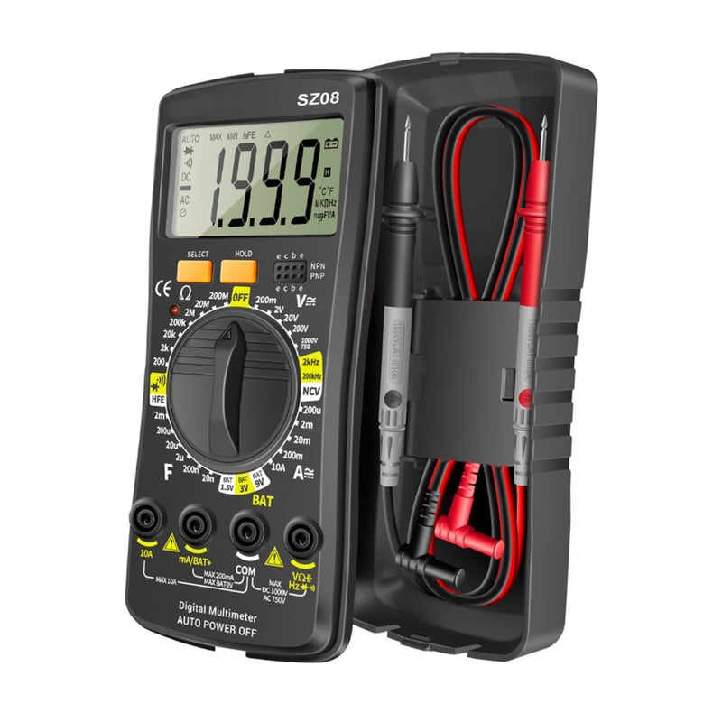 1set Auto-ranging Digital Multimeter for Dc Voltage and Testing Continuity and Diode Function Compact Design Capacitor and Non-Contact Voltage Features - Image 1