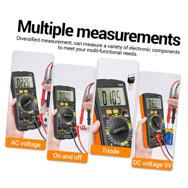 1set Auto-ranging Digital Multimeter for Dc Voltage and Testing Continuity and Diode Function Compact Design Capacitor and Non-Contact Voltage Features - Image 5