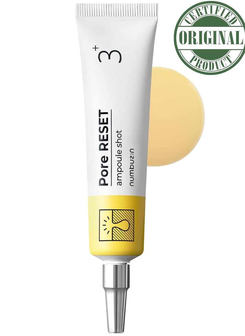 Numbuzin No.3 Pore Reset Ampoule Shot Pore Care, Soothing, Irritation-Reducing, High-Efficacy, Elasticity Boosting, Radiance Enhancing | 25ml Korean Skincare Set
