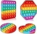 Multipurpose Go Multipurpose 4 Pack Rainbow Pop it Fidget Toy Bubble Sensory Toy for Kids and Adults Stress Reliever 4 Shapes PoppersHeart Circle Octagon Square Pressure Relieving - Image 2