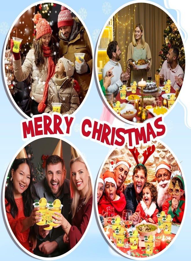 Zhehao 60 Pieces Christmas Clear Plastic Cups Christmas Disposable Plastic Cups Christmas Party Decorations Party Supply Plastic Cups Merry Christmas Party Supply for Beer - Image 5