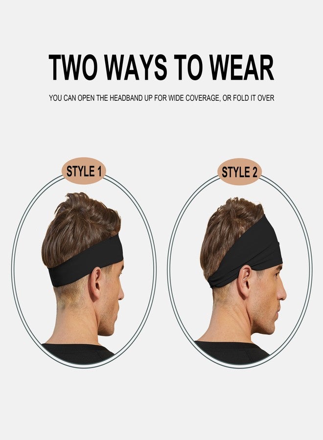 VIMPEP Sports Headbands for Women and Men Non Silp Soft Feeling Sweatband Workout Headband for Running,Cycling,Basketball,Tennis,Yoga Fitness Stretchy Quick-Dry Hairband for Women 3 Pack Black - Image 4