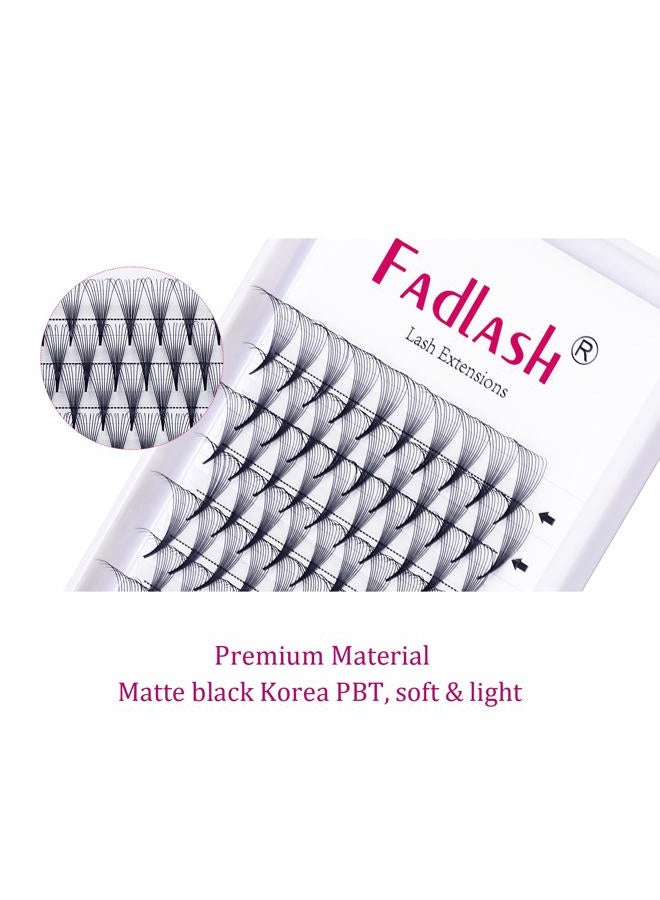FADLASH Volume Lash Extensions 10D 0.07 Premade Fans D Curl 9mm Premade Volume Eyelash Extensions Short Stem Premade Lashes Volume Lashes (10D-0.07-D, 9mm) - Image 3