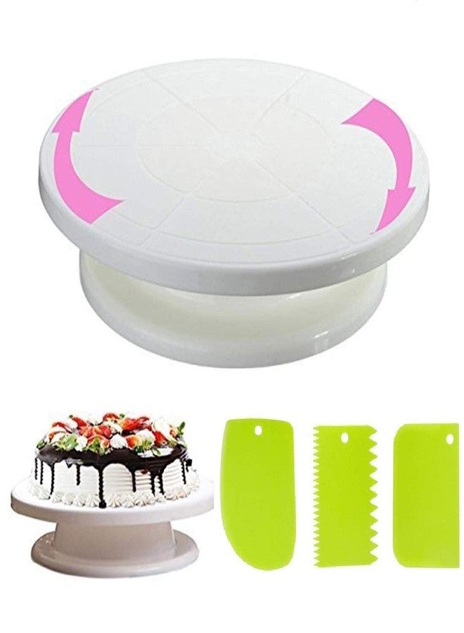 MIRARIYA New Cake Turntable Revolving Cake Decorating Stand Cake Stand Turntable Cake Decoration Turning Table Tool (Free Scraper Fondant Set) - Image 1