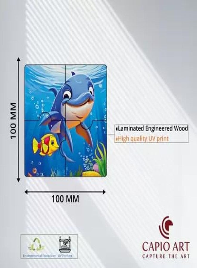 CAPIO ART Kid's Wooden Jigsaw Puzzle Games 6 in 1 Cognitive Development 24 Piece Puzzles Game for Kids Educational UV Printed Marine Life Fun Game (Pack of 6 Design) - Image 3