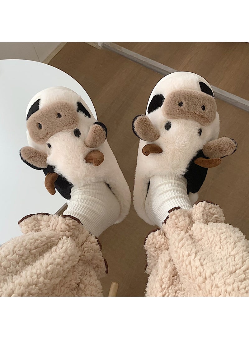 ‘Arabian-inspired Dubai Cow Plush Slippers - Halal-certified luxury home shoes with non-slip soles, post-natal warmth, Eid gifts - available for UAE homes, mosques and 5-star hotels’ - Image 1