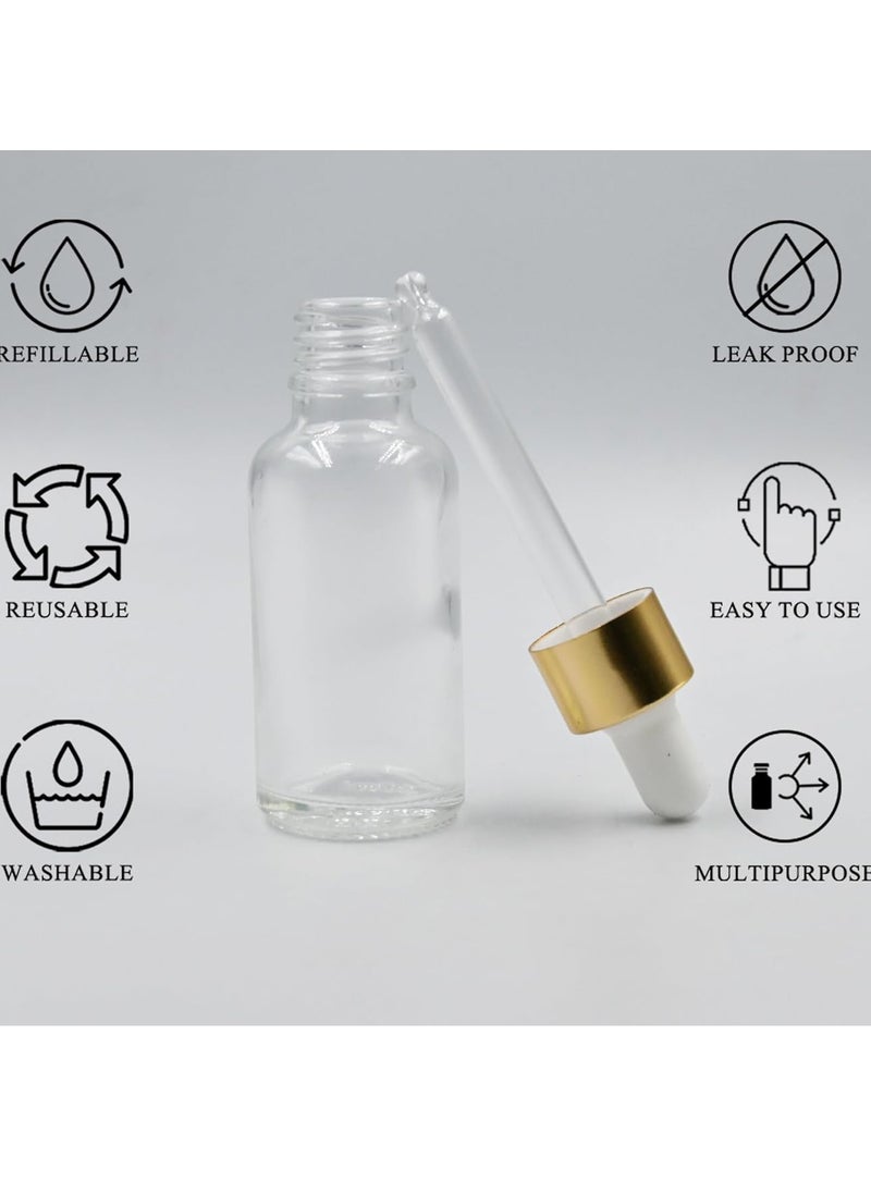 BOTTLE BRIGHT - 30ml Clear Refillable Empty Glass Bottles with Dropper for  Essential Oils Aromatherapy Blends Perfume - 3 Pieces - Image 1