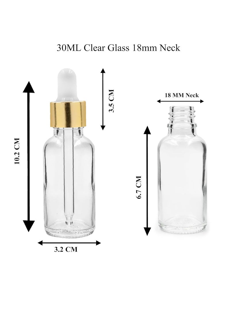 BOTTLE BRIGHT - 30ml Clear Refillable Empty Glass Bottles with Dropper for  Essential Oils Aromatherapy Blends Perfume - 3 Pieces - Image 1