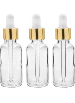 30ml Clear Refillable Empty Glass Bottles with Dropper for  Essential Oils Aromatherapy Blends Perfume - 3 Pieces