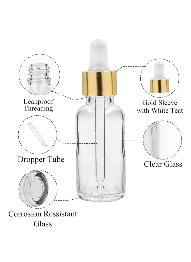 BOTTLE BRIGHT - 30ml Clear Refillable Empty Glass Bottles with Dropper for  Essential Oils Aromatherapy Blends Perfume - 3 Pieces - Image 1