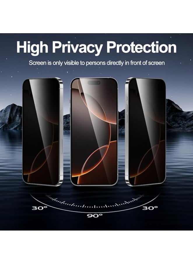 OMAKSS [2-Pack] Privacy Screen Protector for iPhone 16 Pro Max (6.9inch),Edge to Edge Protection Full Cover Private Anti-Spy Case-Friendly Curved  - Image 3