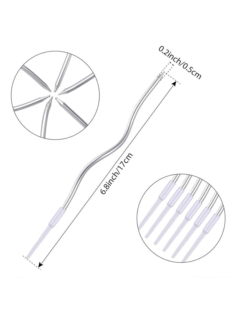 HOME ZONE 12 Twisted Birthday Candles Spiral Cake Candles Metallic Cupcake Cake Candles Thin Long Cake Candles with Holders (Silver) - Image 3