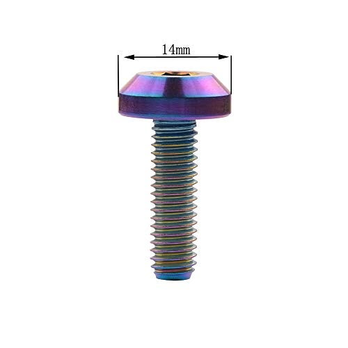 Wanyifa Titanium M6 x15 20 25 30 35mm Bolt Screw for Bicycle Motorcycle Disk Brake Bolt Pack of 5 M6x15mm Ranibow - Image 5