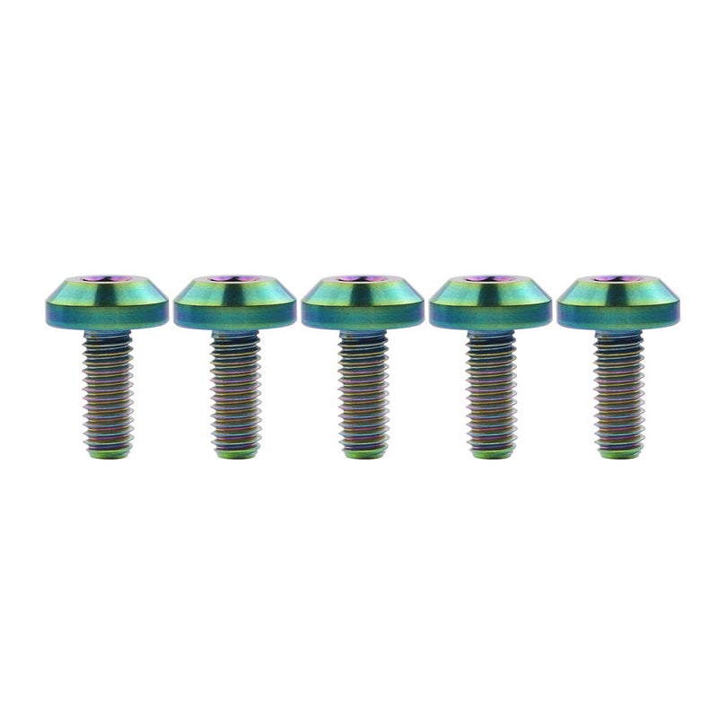 Wanyifa Titanium M6 x15 20 25 30 35mm Bolt Screw for Bicycle Motorcycle Disk Brake Bolt Pack of 5 M6x15mm Ranibow - Image 2