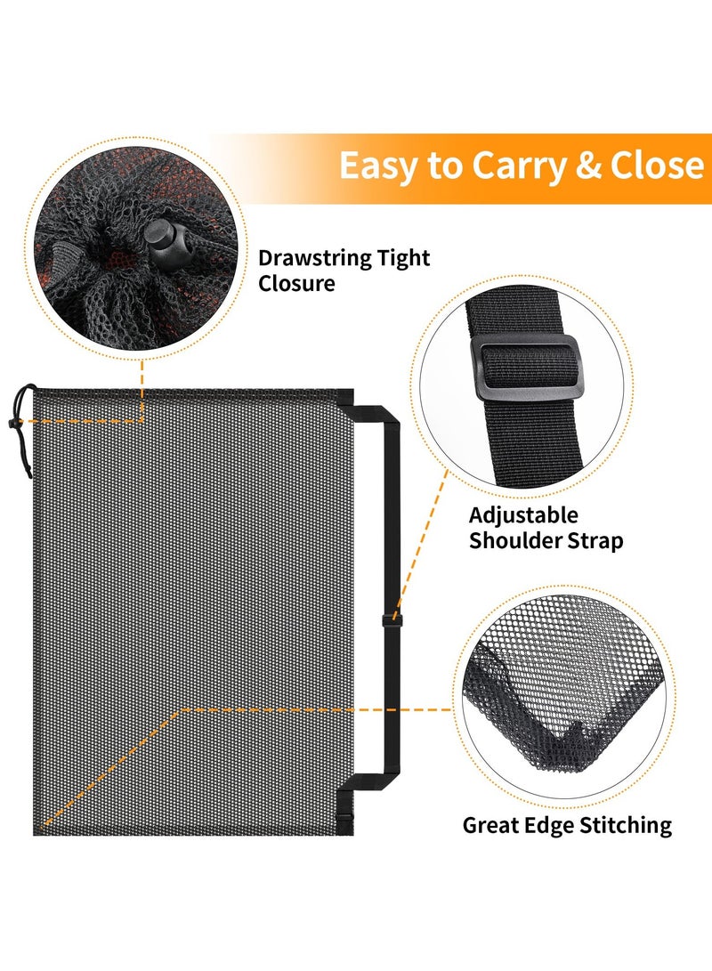 Cuken Extra Large Sports Ball Bag, Heavy Duty Breathable Mesh Storage Bag, 10-12 Soccer Basketball Volleyball Football, Adjustable Shoulder Strap, Ideal for Coaches, Team, Swimming Gear  - Image 5