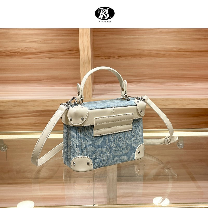 2026 New High-End Rose Orchid Diamond-Encrusted Box Bag, Fashionable And Versatile Single Shoulder Crossbody Handbag For Women 8568 - Image 5