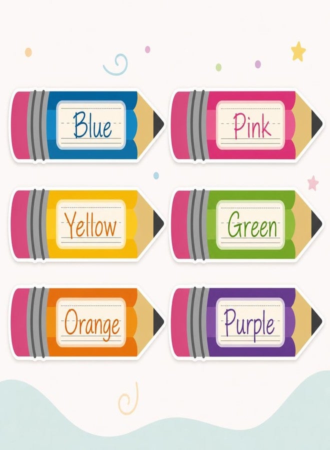 NBjiuyin Pencil Name Tags for Classroom, 36 Pack 9” Desk Name Plates, 6 Colors Pencil Shaped Student Name Labels with Writing Lines, Teacher Supplies & Back to School Decor - Image 3