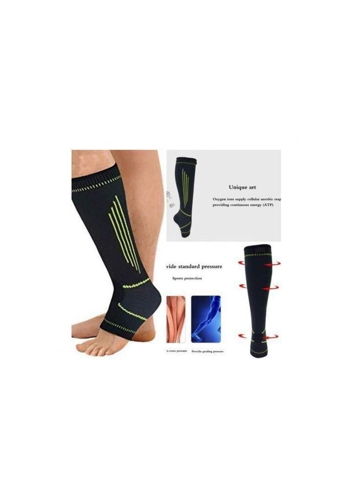 سيبوت شراب ضاغط رياضي عدد 2 قطعة، يساعد على تحسين الدورة الدموية وتقليل آلام وتورم الساقين. مصنوع من قماش مرن ومريح مع تصميم يدعم عضلات الساق والكاحل أثناء التمارين أو الاستخدام اليومي، مناسب للرياضة والجري والعمل لفترات طويلة. - Image 5