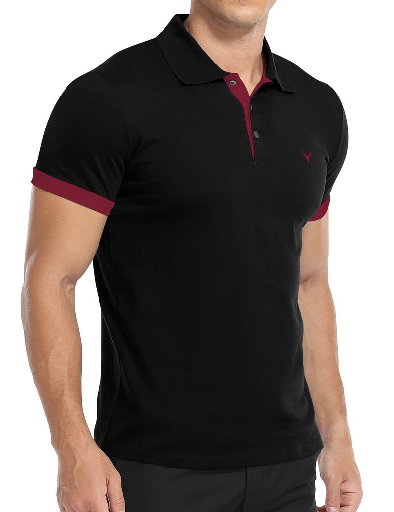 YTD Mens Polo Shirts Short Sleeve Cotton Golf Polo Shirts for Men Slim Fit Casual Tops - Image 3