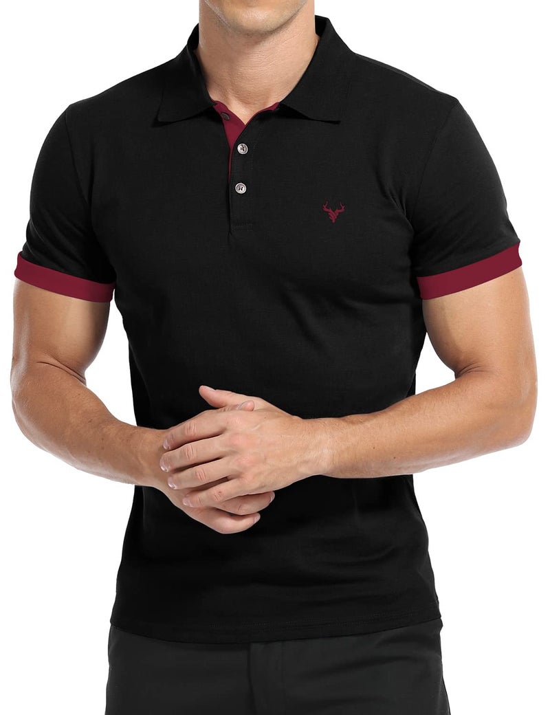 YTD Mens Polo Shirts Short Sleeve Cotton Golf Polo Shirts for Men Slim Fit Casual Tops - Image 2
