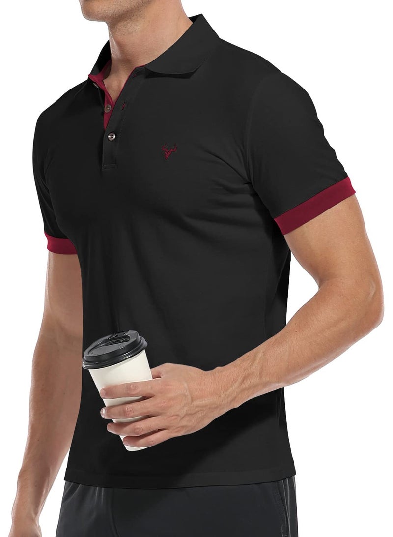 YTD Mens Polo Shirts Short Sleeve Cotton Golf Polo Shirts for Men Slim Fit Casual Tops - Image 4