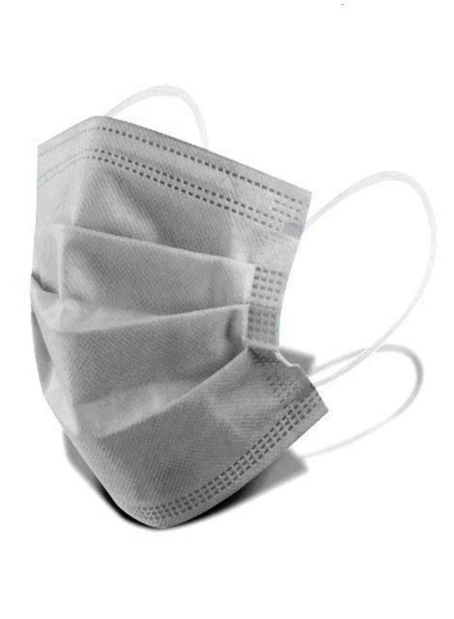 WELLSTAR 3 Ply Protective Face Mask with NOSE CLIP, Certified by CE, ISO & GMP Bacterial Filtration Efficiency Grey Pack of 100 - Image 2