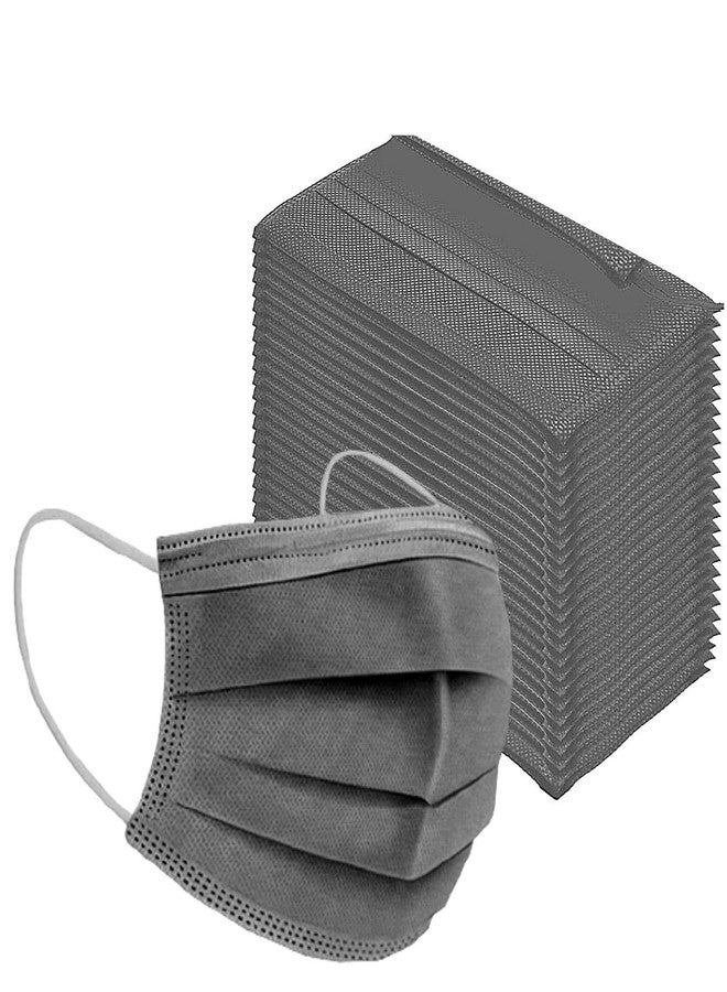 WELLSTAR 3 Ply Protective Face Mask with NOSE CLIP, Certified by CE, ISO & GMP Bacterial Filtration Efficiency Grey Pack of 100 - Image 5
