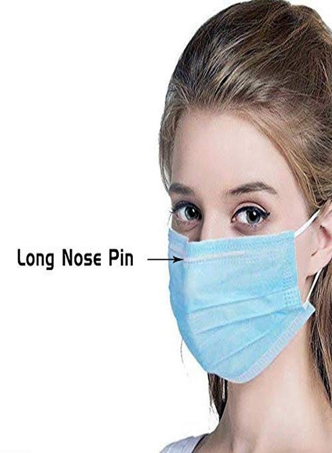 WELLSTAR 3 Ply Protective Face Mask with NOSE CLIP, Certified by CE, ISO & GMP Bacterial Filtration Efficiency Grey Pack of 100 - Image 4