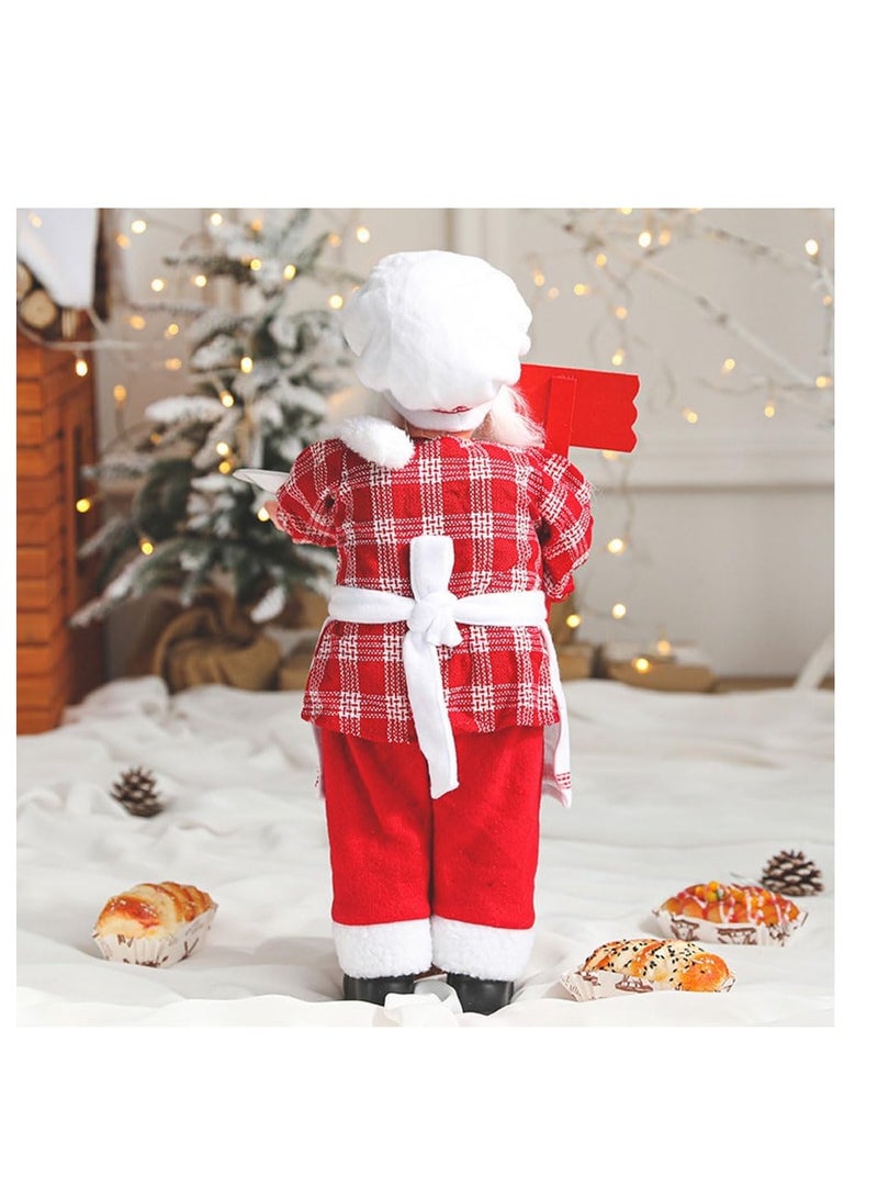 Santa Claus Decoration For Christmas Village, Resin Santa Claus Figurine for Xmas Home Decoration, Free Standing Father Christmas Figure Sculpture Novelty Decorative Artwork for Desk Ornament (A13-5)