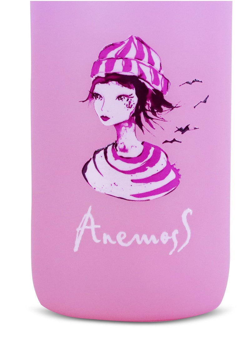 Anemoss - Water Bottle 1000ml, BPA Free Tritan Material, Motivational Time Stamps, Marine Themed Sailor Girl Pink Bottle, Leakproof Design, Water Bottle for Gym Office School - Image 1