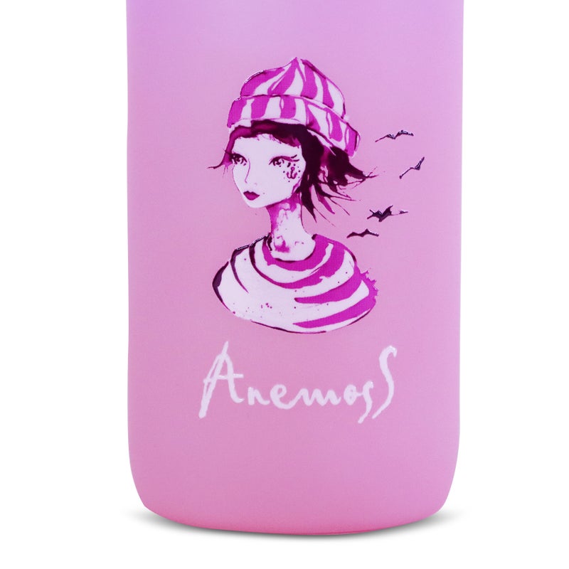 Anemoss Water Bottle 1000ml, BPA Free Tritan Material, Motivational Time Stamps, Marine Themed Sailor Girl Pink Bottle, Leakproof Design, Water Bottle for Gym Office School - Image 3