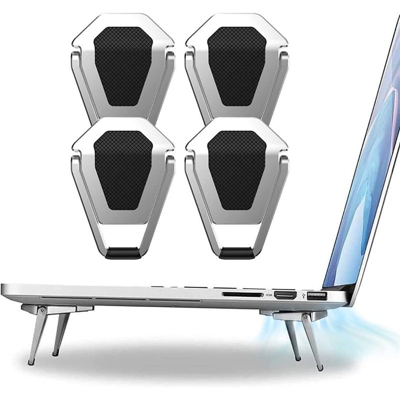 Medirich Lifesciences Medirich Lifesciences Portable Aluminum Laptop Stand 2 Pieces Ergonomic Cooling Pad Keyboard Mount Kickstand for 1217 Inches Laptops Mini Stand 2 Piece 